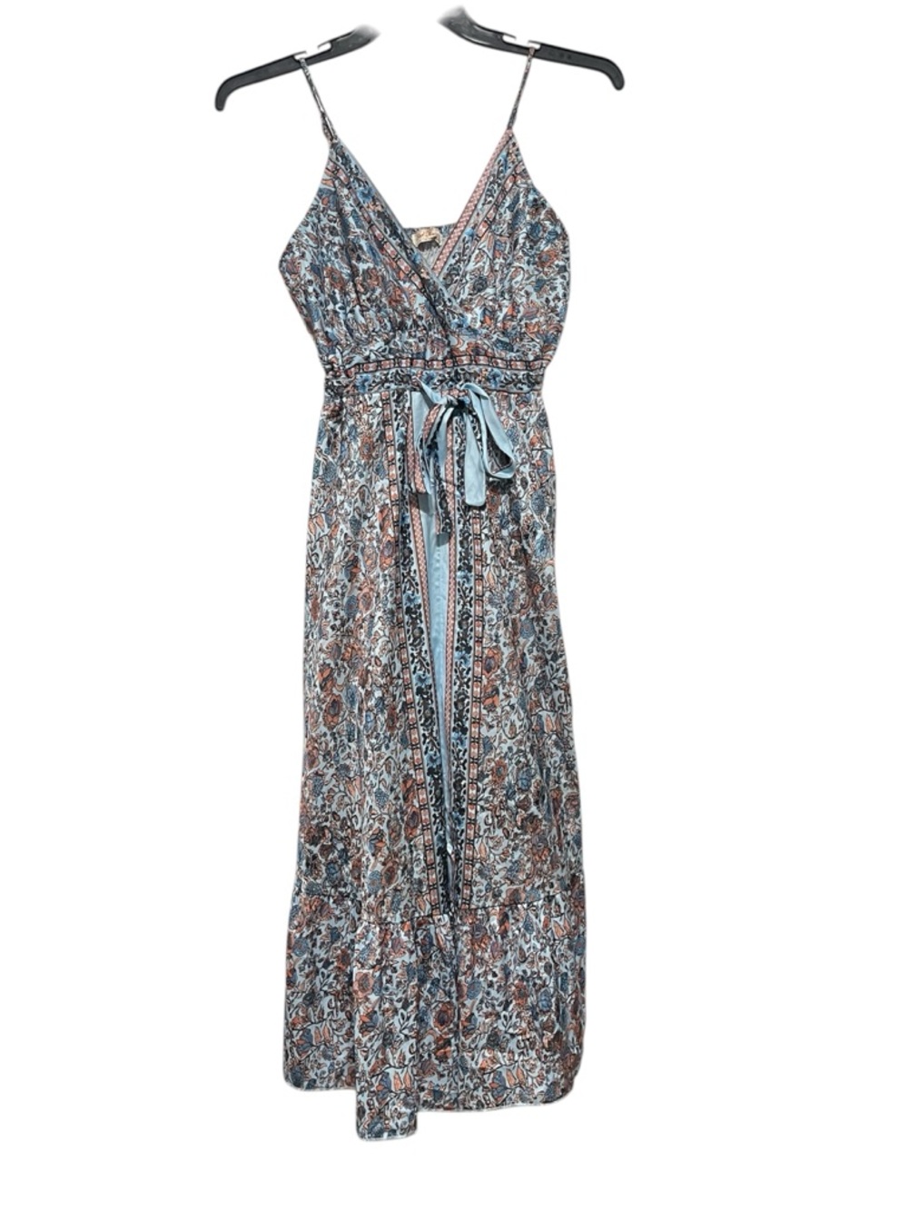 Red Marine Large Floral Geo Metric Polyester Summer Dress Breathable Elastic